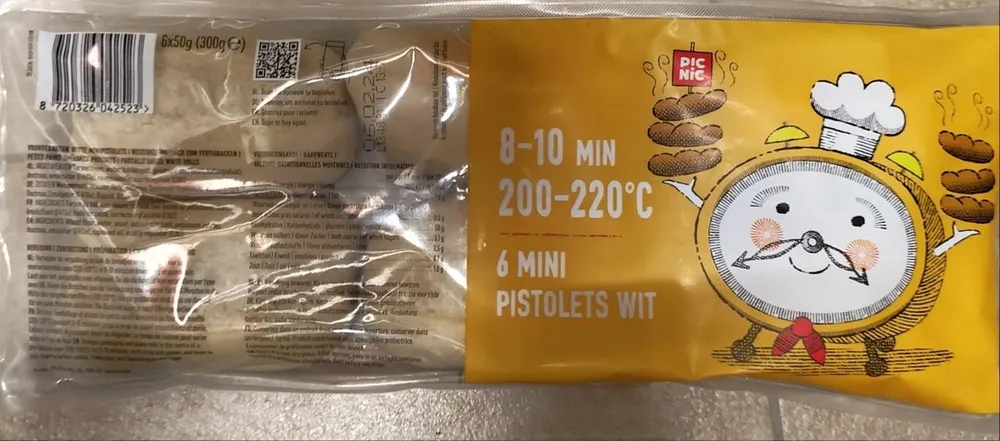6 mini pistoletjes wit