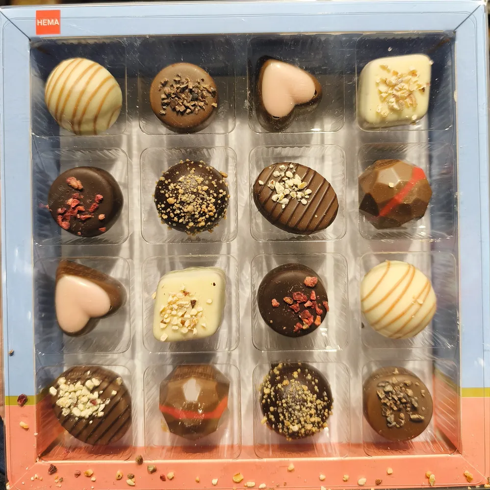 Assortiments de chocolats fourrés