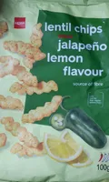 Lentil chips japaleño lemon flavour
