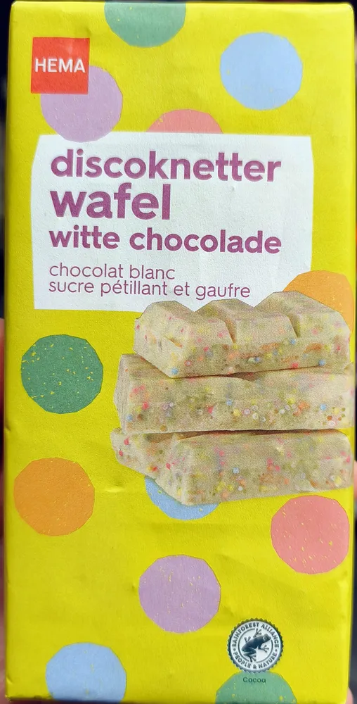 Chocolat blanc sucre pétillant et gaufre