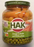 Junge Erbsen mit Möhren