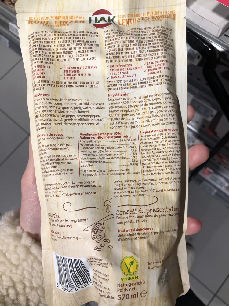 Soupe gourmande au potiron