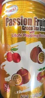 Passion Fruit Green Tea Drink With Litchi Popping Boba