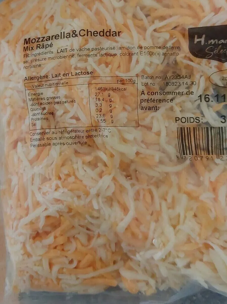 Mozzarella & Cheddar Mix râpé