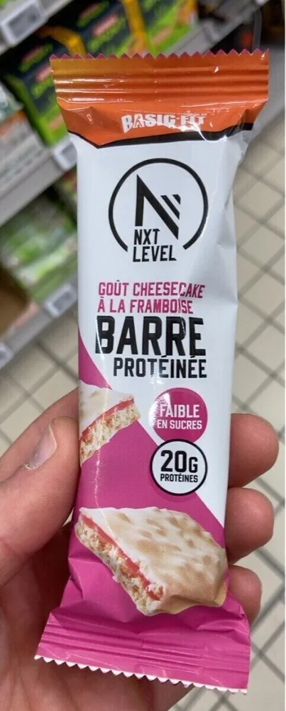 Barre protéinée goût cheesecake à la framboise
