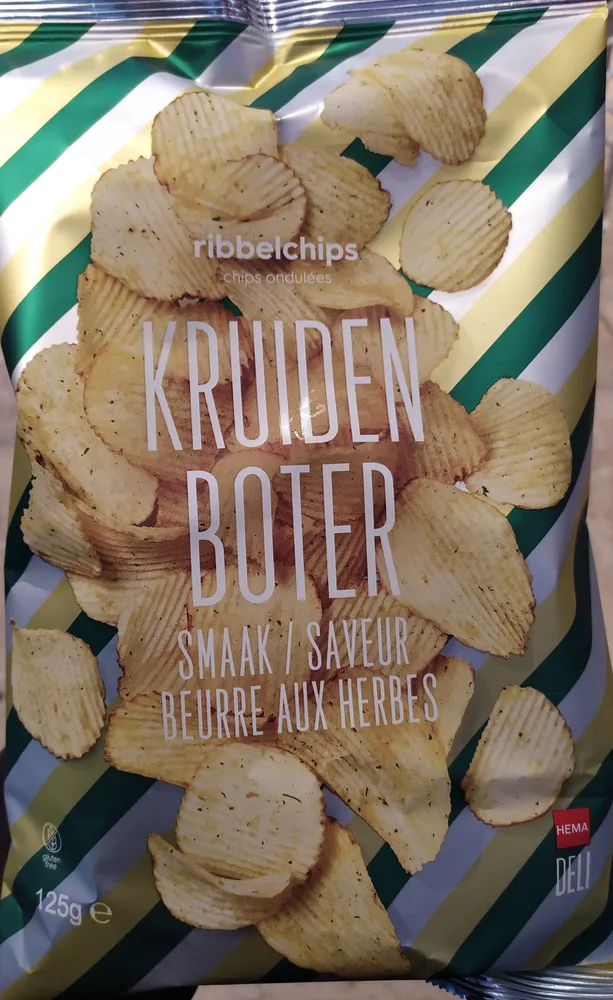 Chips ondulés saveur beurre aux herbes