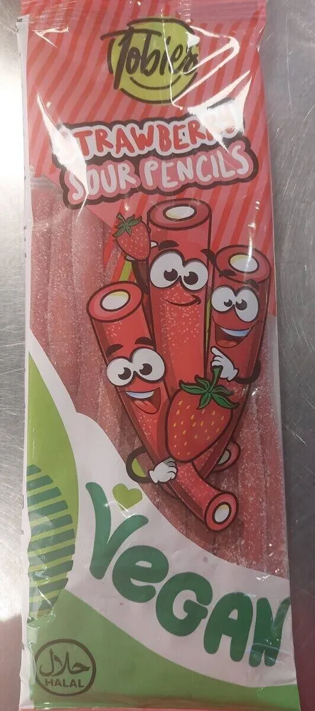 Strawberry sour pencils vegan