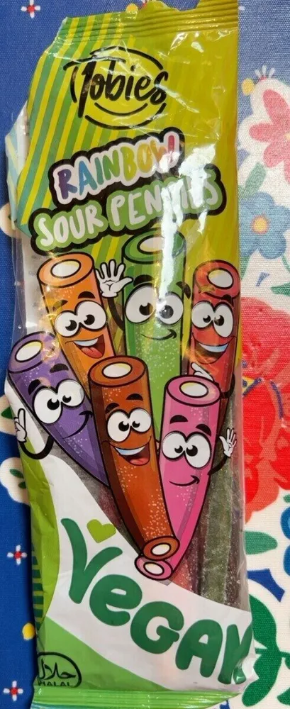 Rainbow sour pencils