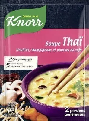 Soupe Thai  (Nouilles, champignons et pousses de soja)  د تای سوپ