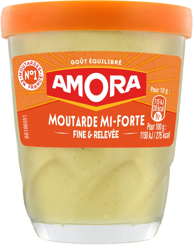 Amora Moutarde Mi-Forte Verre 140g