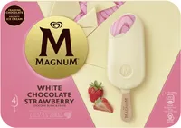 MAGNUM Glace Bâtonnet Chocolat Blanc & Fraise 4x110ml