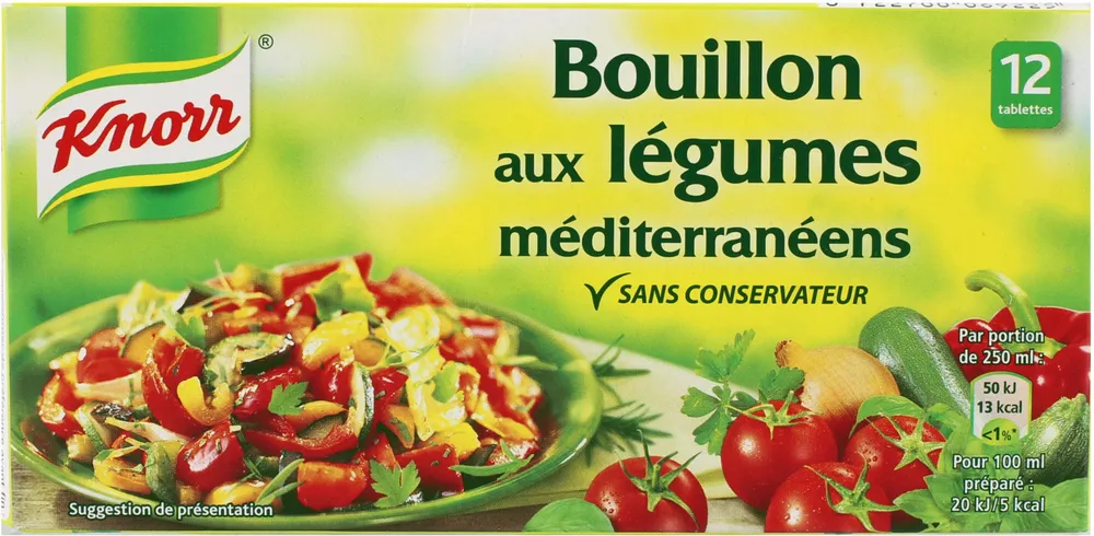 Knorr Bouillon Légumes Méditerranéens 12 Cubes 132g