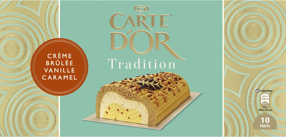 Carte D'or Tradition Buche Glacée Crème Brûlée Vanille Caramel 1l