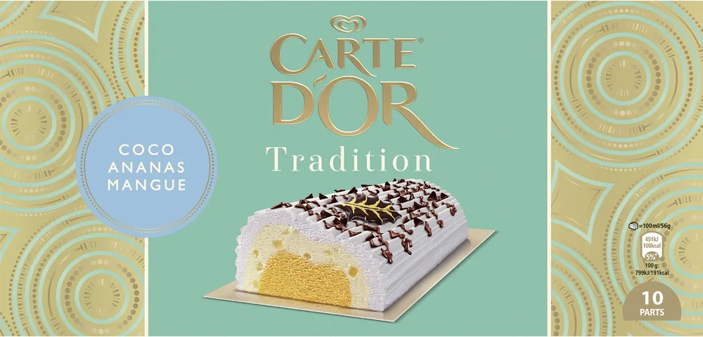 Carte D'or Tradition Buche Glacée Coco Ananas Mangue 10 parts 1L