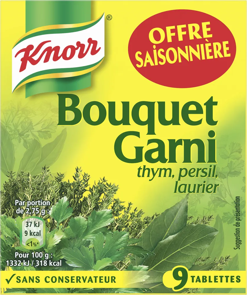 Knorr Bouquet Garni Thym Persil Laurier 9 Cubes 99g
