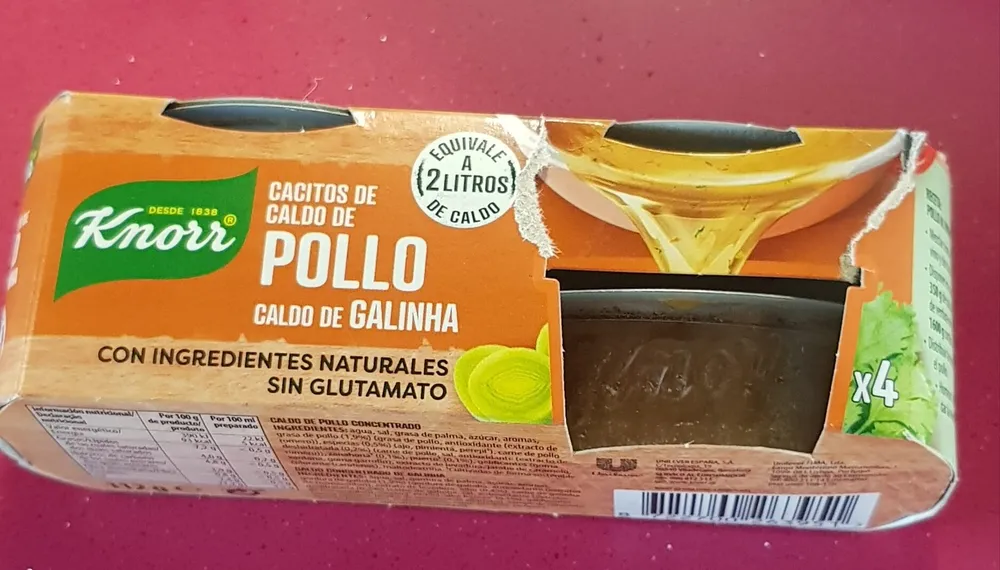 Caldo de pollo en cacitos pack 4 tarrinas 112 g