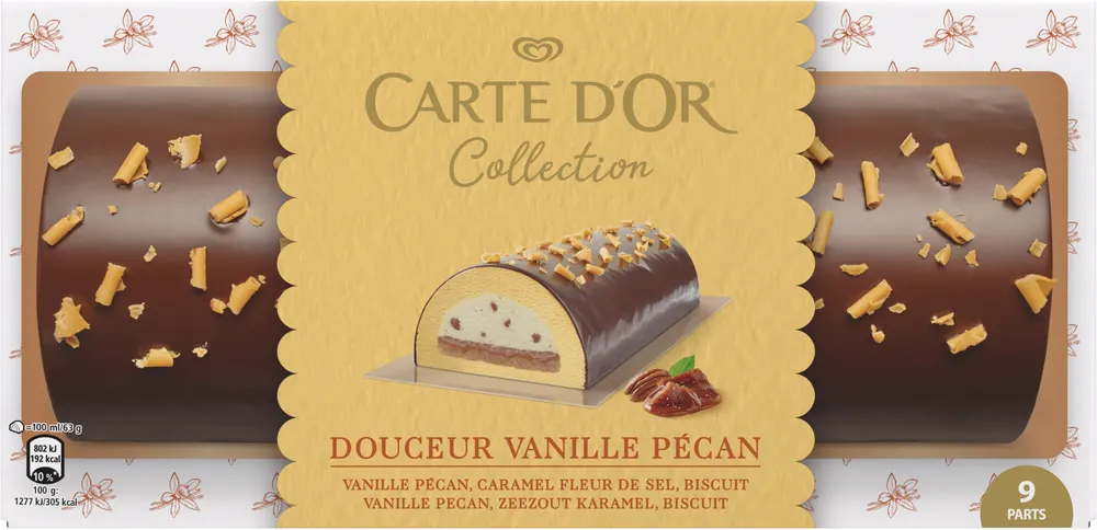 Carte D'or Collection Buche Glacée Douceur Vanille Pecan 9 parts 900ml