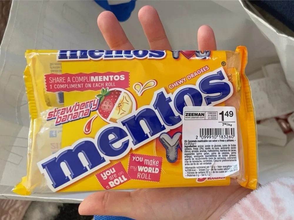 Mentos stawberry banana
