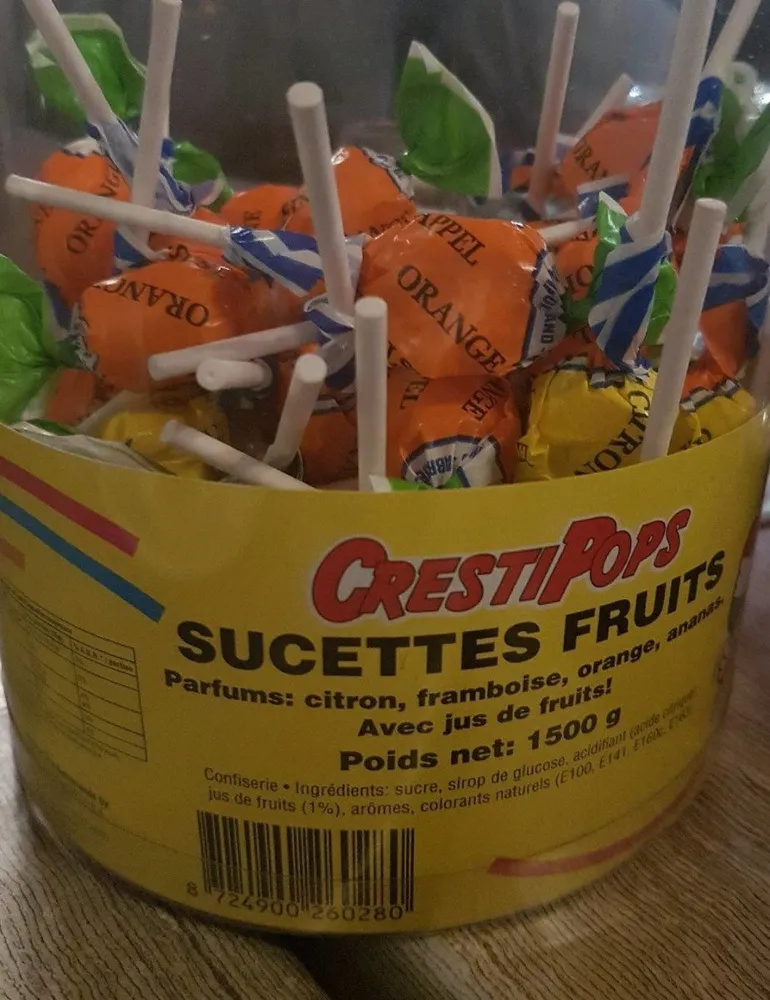 Tubo 150 Sucettes Fruits Crest