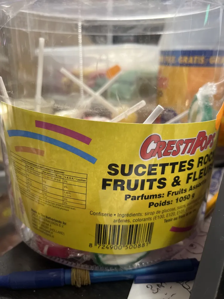 Sucette rock fruits & fleurs
