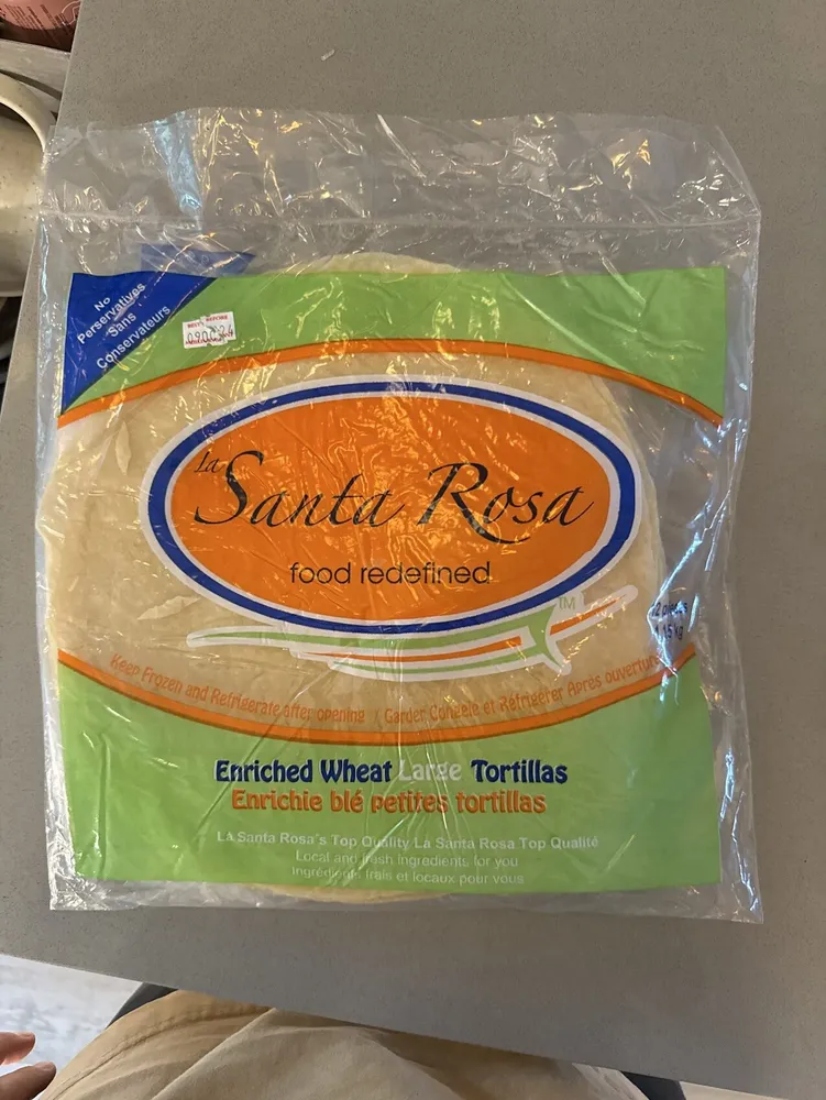 Enriched wheat large tortillas