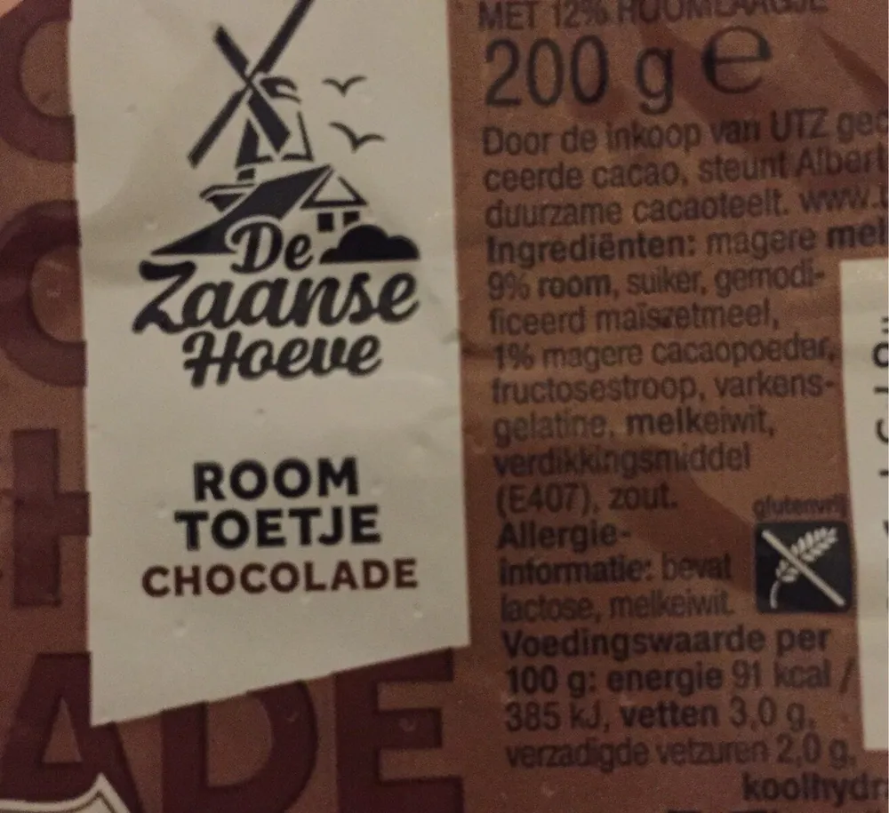 Room toetje chocolade
