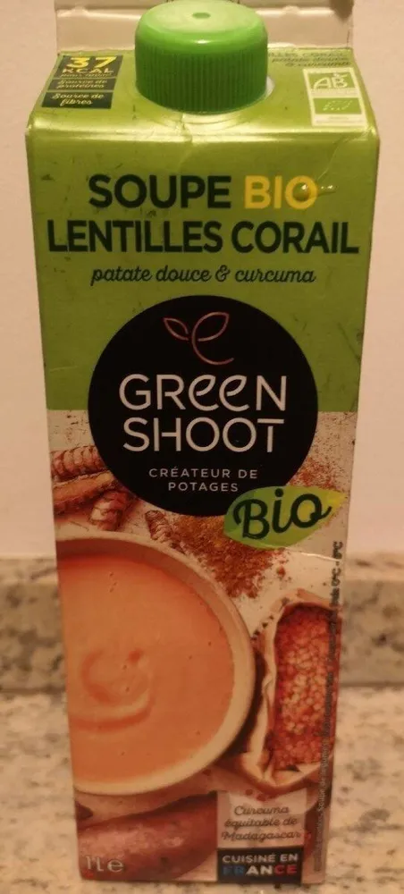 Soupe bio lentille corail