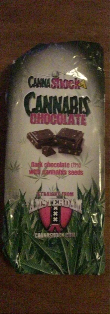 Dark chocolate with cannabis seeds