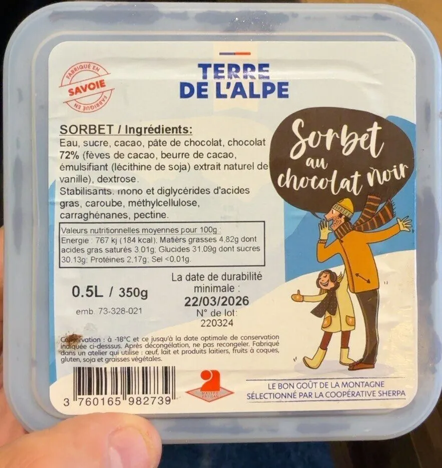 Sorbet Au Chocolat noir