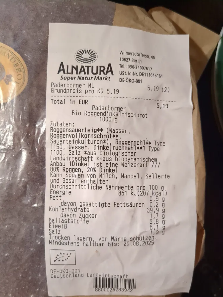 Paderborner Bio Roggen Dinkelknäckebrot