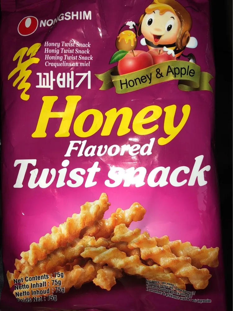 Honey flavored twist snack