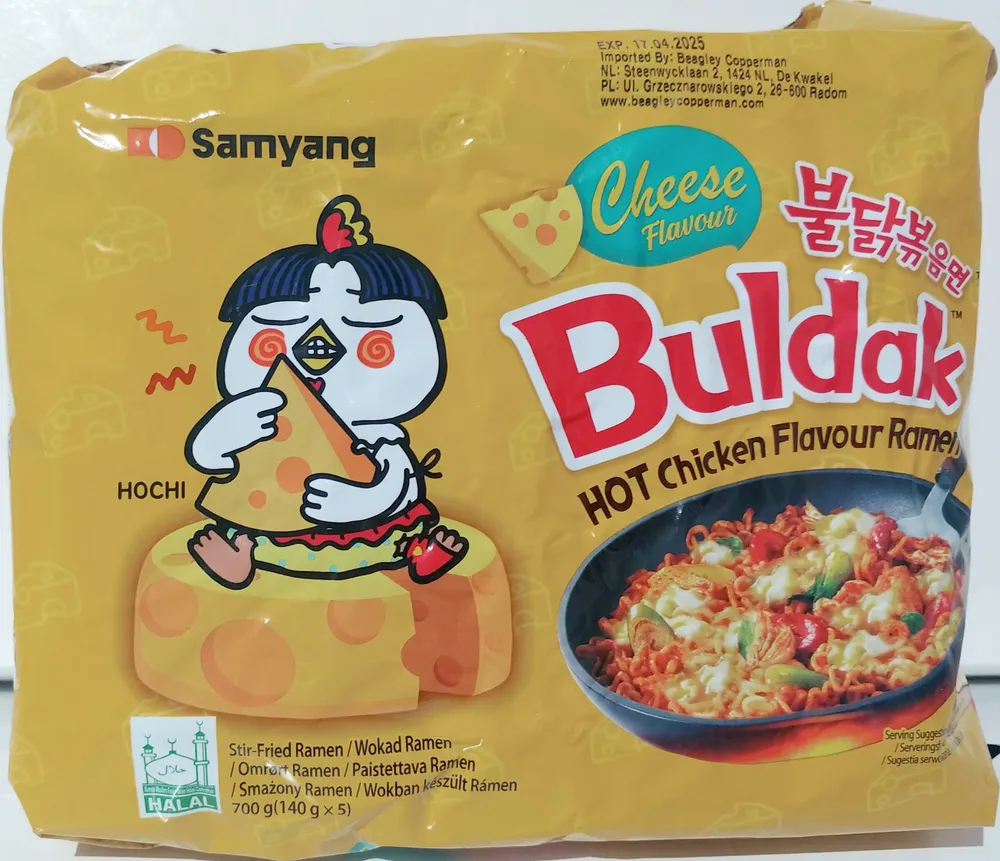 Hot Chicken Flavour Ramen Noodles Cheese Flavour