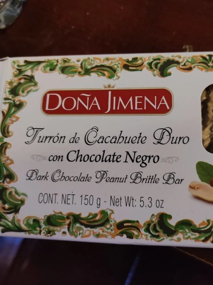 Turron cacahuète duro con chocolate negro