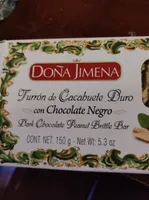 Turron cacahuète duro con chocolate negro