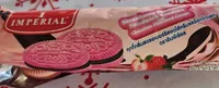 Strawberry flavoured sandwich cookies