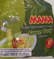 Oriental Style Instant Noodles Green Curry Flavor