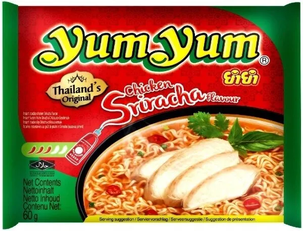Instant-Nudeln Chicken Sriracha Geschmack