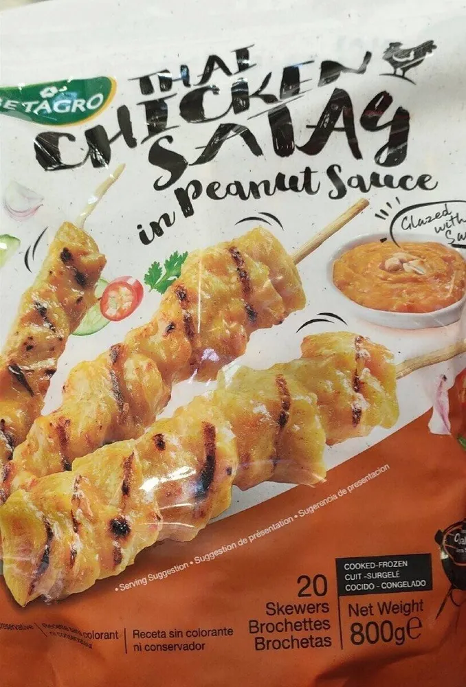 Thai chicken satay in peanut sauce