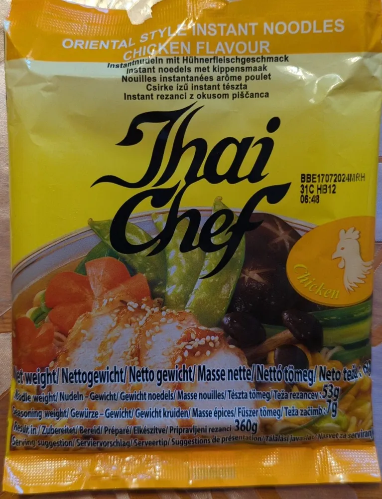 Instant Nudelsuppe Chicken Typ Huhn