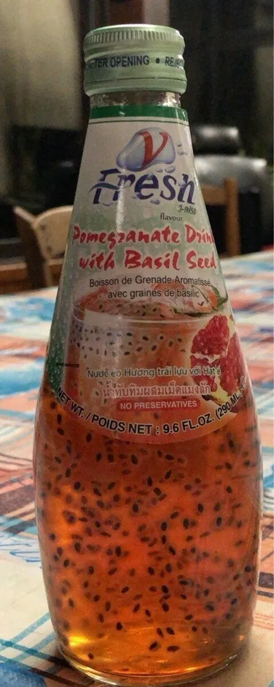 Pomezanate Drink with basil seed
