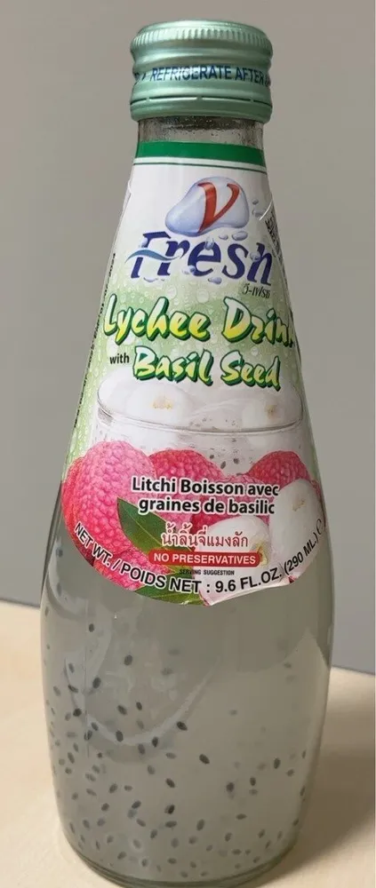 Lychee Drink with Basil Seed