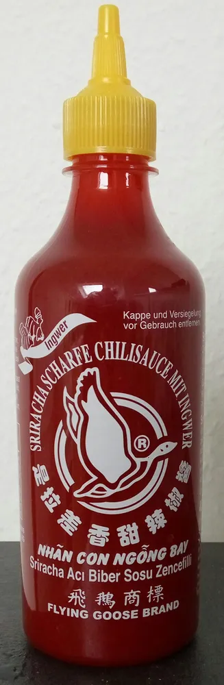 Sriracha scharfe Chilisauce mit INGWER