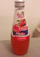 Boisson au fraise avec graine de basilic