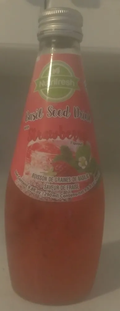 Basil Seed Drink with Strawberry Flavour