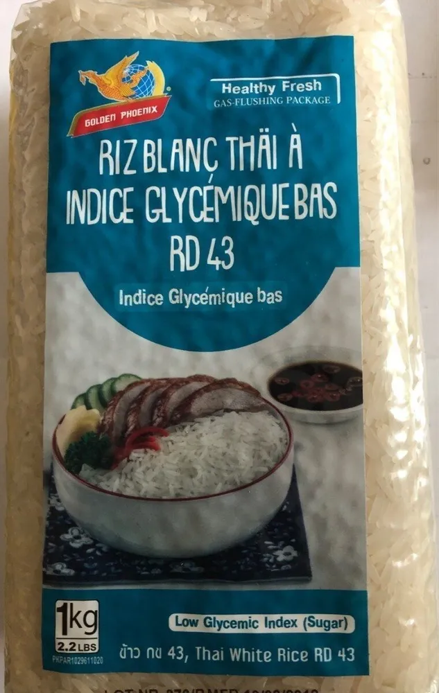 Riz blanc Thai indice glycémique bas RD 43