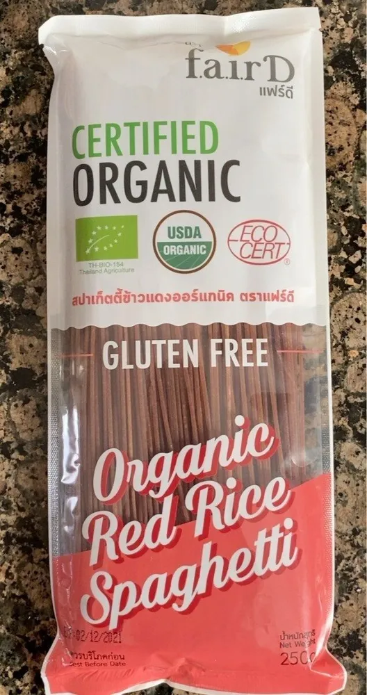 Organic red rice spaghetti