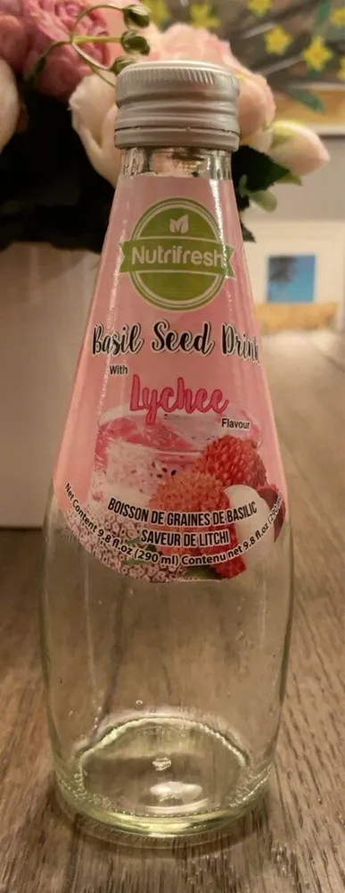 Basil seed drink with lychee