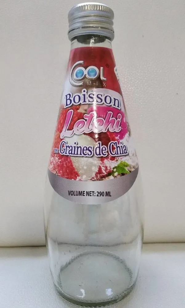 Boisson letchi avec graines de chia