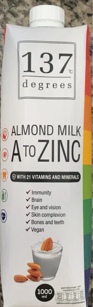 Almond milk A to Zinc