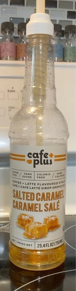 Salted caramel coffee and latte flavored syrup